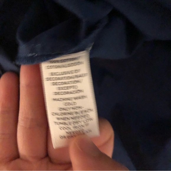 XXSP LOFT cotton Blue Long Sleeve Peasant Blouse - Picture 8 of 10